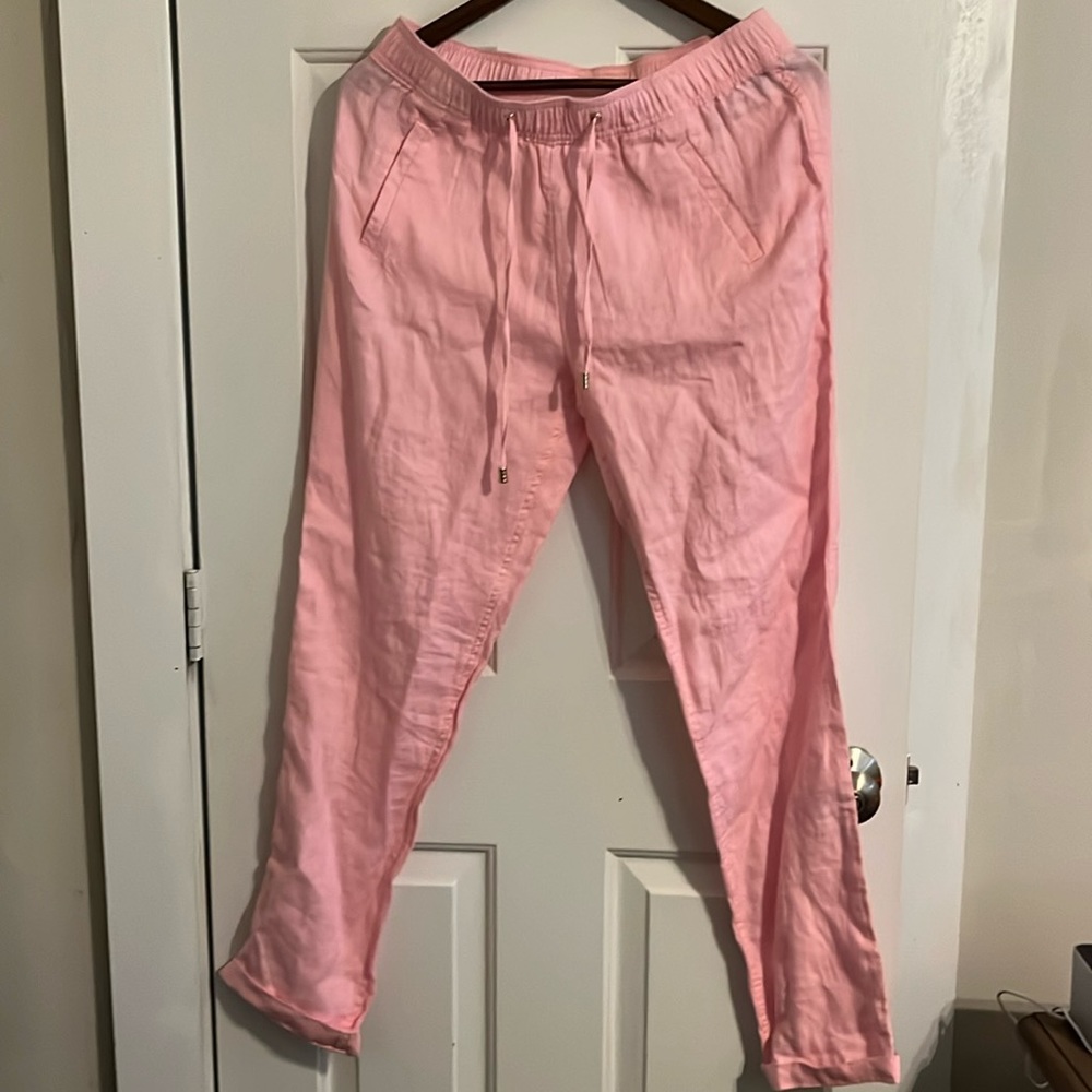 Lilly Pulitzer Taron Linen Pant in Pink Blossom